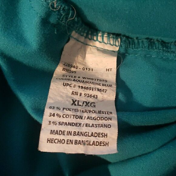 Scrubstar Scrub Top Turquoise Blue Scrubs Medical Vet Dental Size XL - Picture 6 of 9